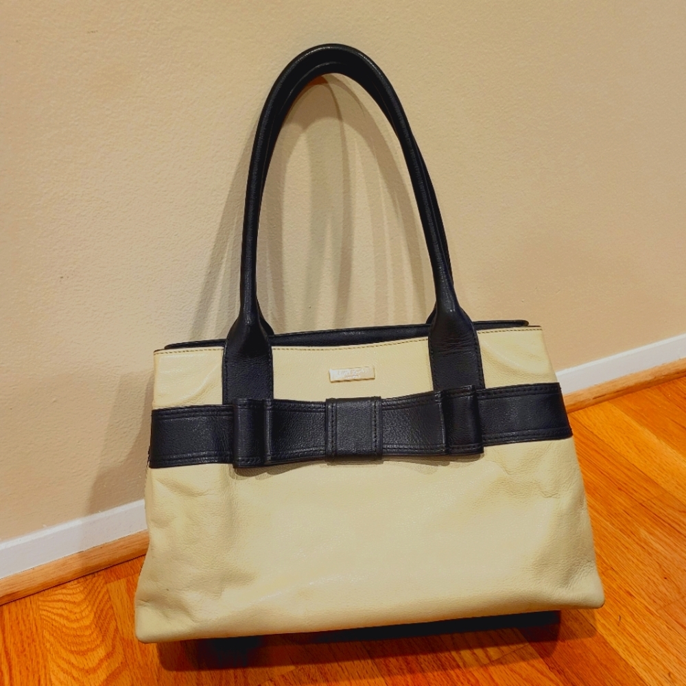Kate Spade ♠️ Black and Tan Bow Leather Tote | Shoulder Bag